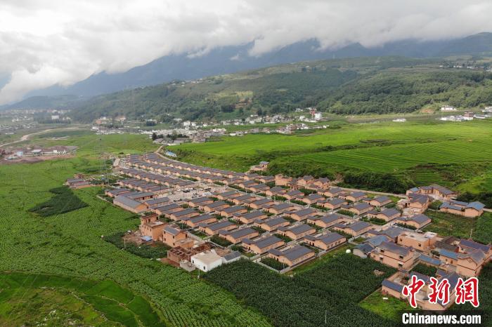 甲甲溝村新建農(nóng)房掩映在農(nóng)作之間。　張浪 攝